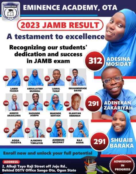 Eminence 2023 JAMB results