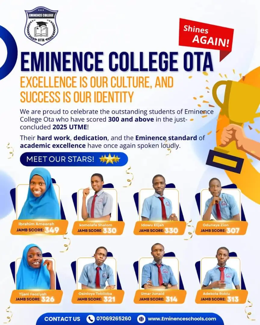 2025 UTME scores by Eminence College Student